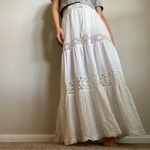 SOLD convertible white cotton maxi skirt/dress